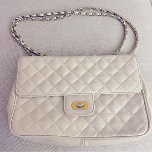 Courtenay White Quilted Handbag